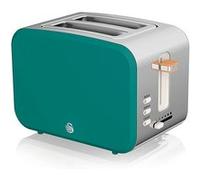 Grille-pain à Fente Large 2 tranches Design Moderne Nordic, SWAN, ST14610GRENEU, 900, Vert Vert G