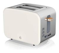 Grille-pain à Fente Large 2 tranches Design Moderne Nordic, SWAN, ST14610WHTNEU, 900, Blanc Blanc G