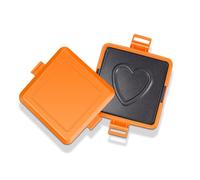 Grille-pain à -ondes, machine à sandwich, plateau de gril, motif de cœur, cuisson non électrique pour le petit déjeuner, repas rapides, matériau métallique en Silicone 170x145x35mm (Orange)