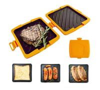 Grille-pain à sandwich, pas d'alimentation nécessaire - Machine à sandwich au micro-ondes - Grille-pain au fromage - pour maison, appartement, dortoir, fête, voyage, toastie, petit déjeuner, tarte