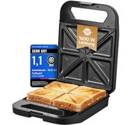 Grille-pain à sandwich ProfiCook pouvant cuire 4 sandwichs à la fois | Plaques antiadhésives | Pas de brûlures | 1600 W | Indicateur de veille | Grille-pain à sandwich PC ST 1329