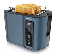 Grille-pain Arendo Boîtier à double paroi isolé thermiquement, écran avec affichage du temps restant, 2 fentes courtes, pour 2 tranches, 800 W, panneau tactile, support à petits pains, 7 degrés de bru
