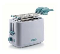 Grille-pain pour petit-déjeuner 157 760 W 2 tranches de pain Pinces en acier inoxydable 7 niveaux Blanc