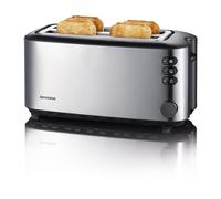 AT 2509 - Grille-pain - 4 tranche - 2 Emplacements - noir/inox brossé