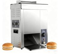 Grille-Pain Automatique Professionnel à Buns, Convoyeur Double Voie Vertical avec Épaisseur et Température Réglables, 1600 Tranches/Heure, Acier Inoxydable pour Restaurant Cuisine et Food Truck,2000w