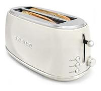 SWEISS Grille Pain Toaster GRV8 vintage, 2 Fentes, 6 Niveaux de puissance, Décongélation, Spécial Baguettes, Rapide et Uniforme, Nettoyage Facile, Tiroir ramasse-miettes, Beige, 1500 W