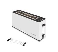 Grille-pain Bastilipo Firefox AB-900, blanc, fente pour tranches longues, 900 W, fonction décongélation, tiroir ramasse-miettes