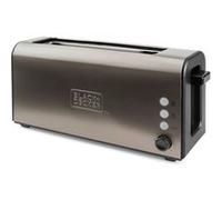 Black & Decker Grille-pain BXTO1000E 1000W fente extra longue 7 niveaux 3 fonctions auto-centrage