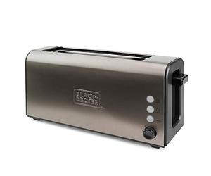Grille pain BLACK+DECKER BXTO1000E de 1000W, fente extra longue, 7 niveaux, 3 fonctions, système d auto centrage