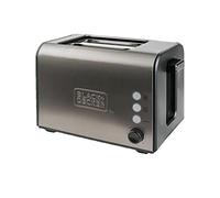 Black & Decker Grille-pain BXTO900E 900W 2 fentes 3 fonctions 7 niveaux ramasse-miettes STOP Inox
