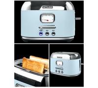 Grille-pain - BLEU Opale PASTEL - 2 Tranches - 1000W - Rétro Vintage - Décongélation et Réchauffage