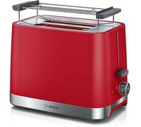 Grille-pain - BOSCH - TAT 4M224 - 2 tranches - Rouge - Acier inoxydable - 950 W