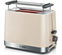 Grille-pain Bosch TAT4M227, grille-pain compact MyMoment, 950 W, arrêt automatique, réglages décongélation et réchauffage, bac à pain amovible et pliable, haute levée