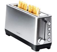 Cecotec Grille-pain BigToast Extra, 1100 W, Fente Longue Extra-large, 4 Fonctions préconfigurées, 6 Niveaux de Puissance, Barres Supérieures pour Réchauffer, Acier, Capacité pour 2 Toasts