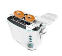 Cecotec Grille-pain vertical Toast&Taste Double W, 650 W, Double fente large pour 2 tartines, Facile à nettoyer, Arrêt et Popup automatiques, Pinces d'extraction incluses, Bac à miettes