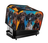 Grille-pain coloré 3 chiens graffiti four four résistant à la poussière résistant à la chaleur universel compatible avec la plupart des grille-pain standard 4 tranches tissu avec protection contre les