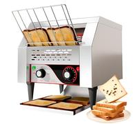 Grille-pain commercial à convoyeur, grille-pain industriel électrique à bande de 2200 W, 300 tranches/heure, four en acier inoxydable robuste pour petits pains, bagels, pain, gaufres, restaurant