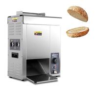 Grille-Pain Commercial pour Burgers, 2000W, Réchauffeur Automatique À Pains Type À Chaîne, Double Entrée, Chauffage Rapide 1400 Tranches/Heure, Épaisseur Réglable pour Restaurants