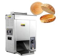 Grille-Pain Commercial pour Pains, 2000W, Grille-Pain à Hamburgers Vertical, Épaisseur réglable à Double Couple Chauffage Rapide 50-300°C, 1400 Tranches/Heure pour Sandwicheries