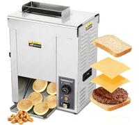 Grille-Pain Commercial Vertical pour Hamburgers, 2000W Grille-Pain à Petits Automatique Espaces Restreints, Double Entrée, Épaisseur Et Température Réglables, pour Snack-Bars