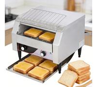 Grille-pain convoyeur commercial 450 pièces/h et 2600 W, four électrique industriel de comptoir robuste avec double tube chauffant, en acier inoxydable avec 7 vitesses réglables(350pieces/H)
