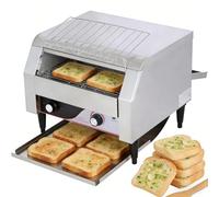 Grille-pain convoyeur commercial : 450 pièces/heure, 2600 W, four électrique industriel de comptoir robuste en acier inoxydable avec double tube chauffant et 7 vitesses réglables(450pieces/H)