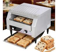 Grille-pain convoyeur commercial en acier inoxydable, 450 pièces/h 2600 W, four électrique industriel de comptoir robuste avec double tube chauffant, 7 vitesses réglables(450pieces/H)