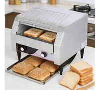 Grille-pain convoyeur commercial industriel 450 pièces/h, four électrique industriel de comptoir robuste de 2600 W en acier inoxydable avec double tube chauffant et 7 vitesses réglables(150pieces/H)