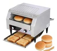 Grille-pain convoyeur commercial robuste 450 pièces/h 2600 W,four électrique industriel de comptoir en acier inoxydable avec double tube chauffant et 7 vitesses réglables(350pieces/H)