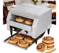 Grille-pain convoyeur commercial robuste de 2600 W, 450 pièces/h, four industriel de comptoir en acier inoxydable avec double tube chauffant, 7 vitesses réglables pour boulangeries(150pieces/H)