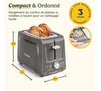 Grille-pain - CUISINART - Core Collection - 2 tranches - Fentes extra larges - Stone Grey