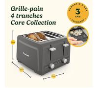 Grille-pain - CUISINART - Core Collection - 4 tranches - Fentes extra larges - Stone Grey