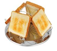 Grille-Pain de Camping pour Réchauds à Gaz, Grille-Pain à Gaz 4 Tranches Pliable, Accessoires de Camping Mini Grille-Pain