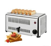 Grille-pain de qualité commerciale avec réglages réglables, 6 pièces à chauffage rapide et uniforme, plateau à miettes amovible et large fente pour carte de 2,5 cm 6 slices
