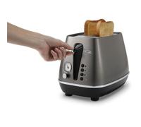 De'Longhi CTIN2103.TB Grille-pain Distinta Titanium, 6 niveaux de cuisson, support brioches intégré, finition élégante