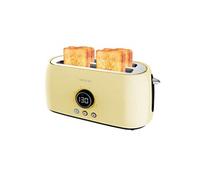 Cecotec Grille-pain Digital ClassicToast 15000 1500W, 2 fentes longues extra-larges, écran numérique, jaune