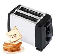 Grille-pain domestique - Chauffe-pain noir à 2 tranches | Grille-pain pour bagels, sandwichs, gâteaux, croissants et gaufres | Doré réglable, plateau à miettes amovible,