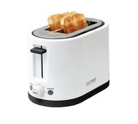 Grille-pain double fente courte TZS First Austria, 2 tranches, blanc, 750 W, 7 niveaux, fonction maintien au chaud et décongélation, avec plateau ramasse-miettes