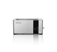 Ufesa Duo Plus Delux, Grille-Pain Acier Inox, Écran Digital LCD, 1400W, 2 Fentes Extra Large et Longue, 7 Niveaux de Grillage, Décongeler, Réchauffer
