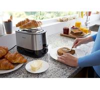 Grille Pain Électrique 2 Fentes 950w Gris Noir