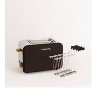 Grille-pain électrique - Create - TOAST RETRO Petit - Fentes XL - 6 niveaux - Réchauffage/Décongélation