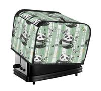 Grille-pain en bambou motif panda papillon résistant à la poussière universel compatible avec la plupart des grille-pain standard à 4 tranches avec protection contre les empreintes digitales