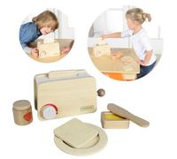 Grille-pain en bois + beurre, tranche, couteau, assiette, confiture Masterkidz
