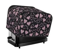 Grille-pain en forme de cœur rose et noir résistant à la poussière universel compatible avec la plupart des grille-pain standard à 4 tranches avec protection contre les traces de doigts