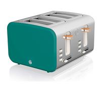 Grille-pain à Fente Large 4 tranches Design Moderne Nordic 1500W SWAN ST14620GRE