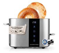 Grille-pain GOURMETmaxx 2 fentes courtes 800 W acier inoxydable avec écran tactile