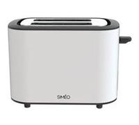 SIMÉO Grille-Pain - Toaster 2 Fentes avec Écran et Touches Sensitives - 6 Niveaux de Brunissage - Fonctions Décongélation, Réchauffage et Annulation - Design Compact Inox, Blanc