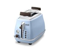 Grille Pain Icona Vintage - DELONGHI CTOV 2103.AZ - 2 fentes - 6 positions - Bleu et Marron