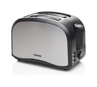 Grille-pain Inox Noir 800W Double Fente