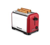Grille-pain inox - Techwood TGPI-2015 Option de réchauffage Bouton Arrêt instantané Puissance 600-700W Coloris Rouge